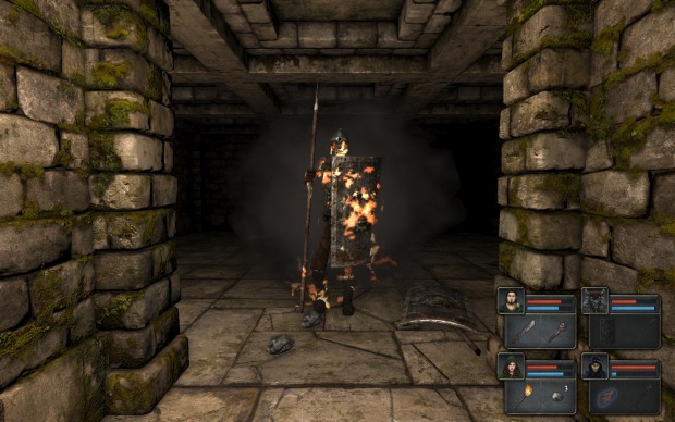 Der Magier hat per Flammenzauber einen Gegner angezündet.